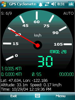 Скриншот к Kai's GPS Cyclometer v1.9