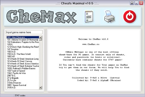 Скриншот к CheMax 10.5