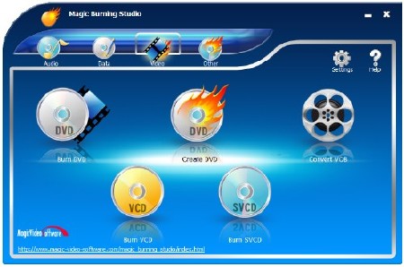 Скриншот к Magic Burning Studio 12.1.0.2010